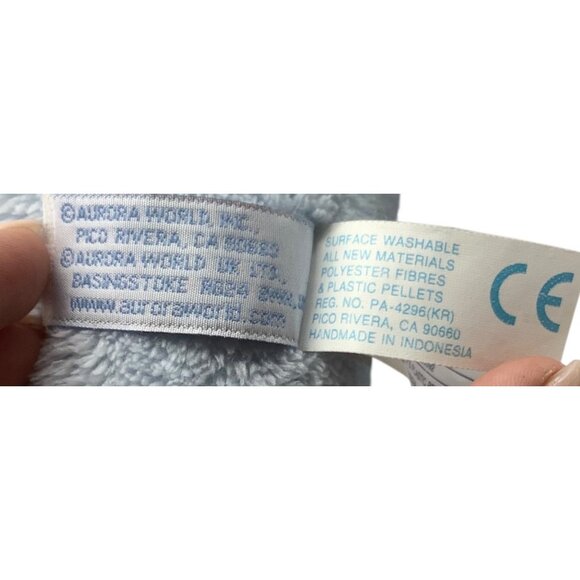 Aurora Baby Pastel Blue Plush Pig Piggy Stuffed Animal 12" Nursery Kawaii - Picture 3 of 7